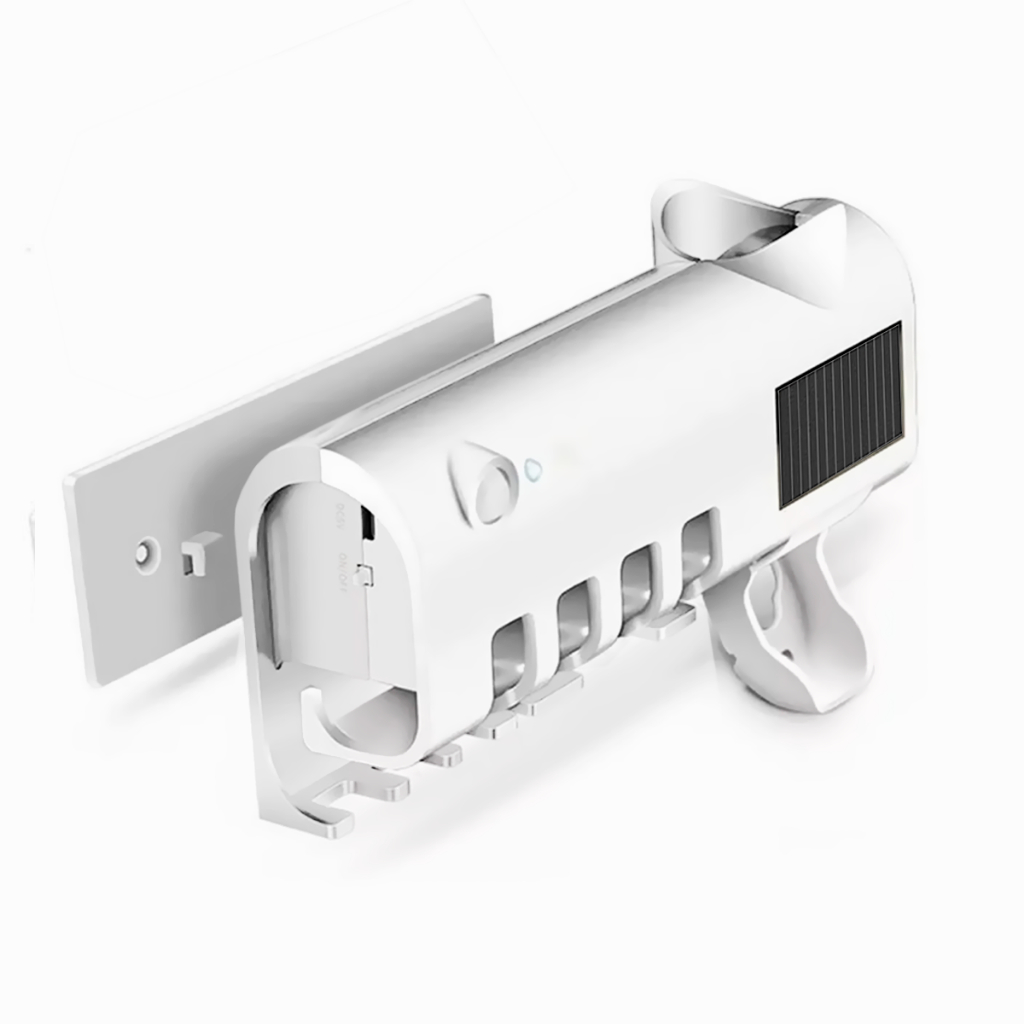 Suporte Dispenser de Escova e Pasta de Dentes Com Esterilizador UV Automático